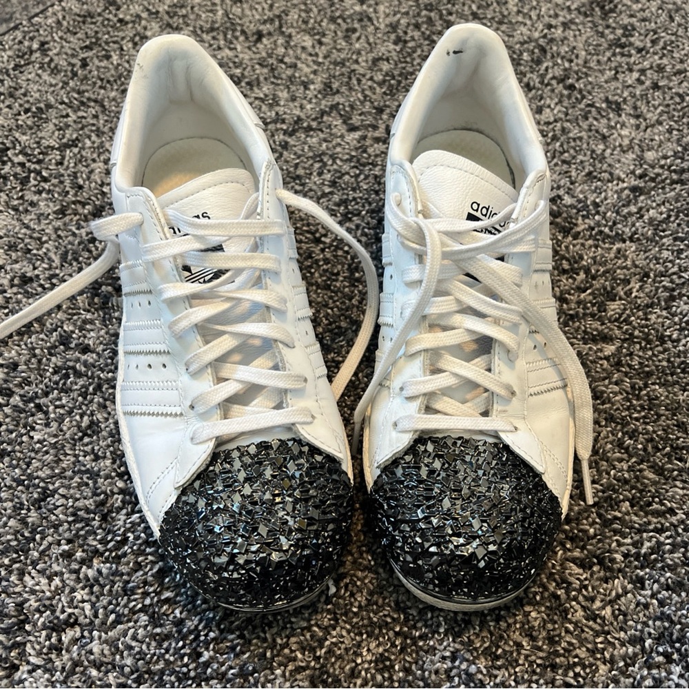 Adidas superstar unisex White and Black Sneakers metallic shelltoe